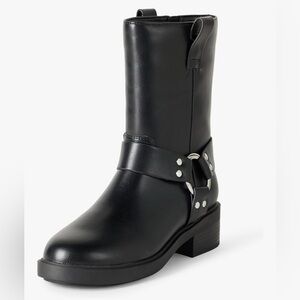 The Drop Women's Lilith Short Moto Boot with Buckles Biker